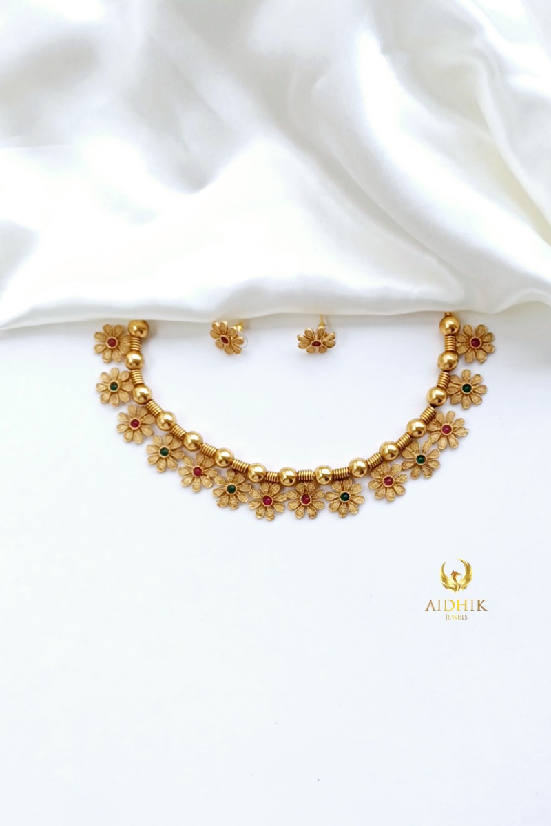 Flower design necklace set AN13