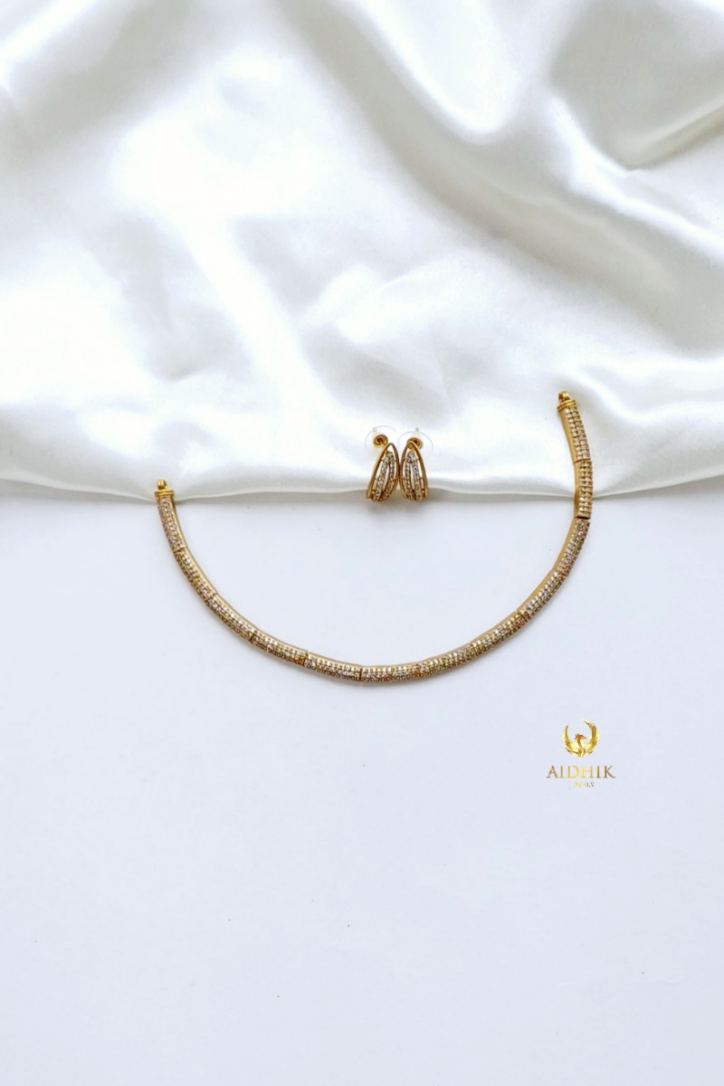 Diamond lookalike hasli necklace AD1