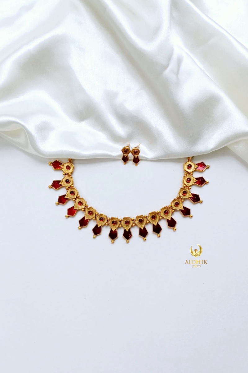 Nagapadam short necklace red AN23