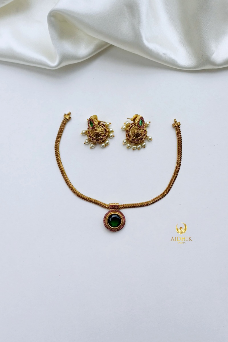 Premium green palakka with jhumka AN31