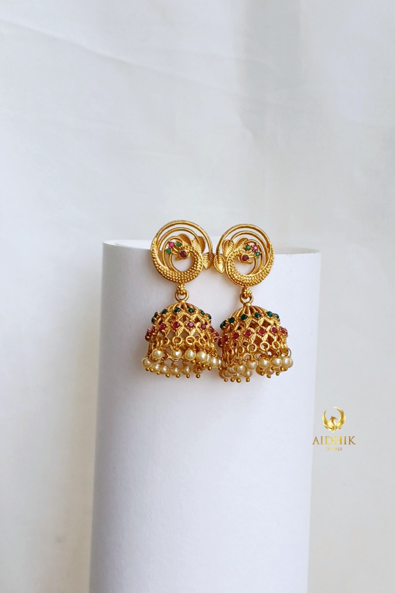 Peacock design small jhumka
