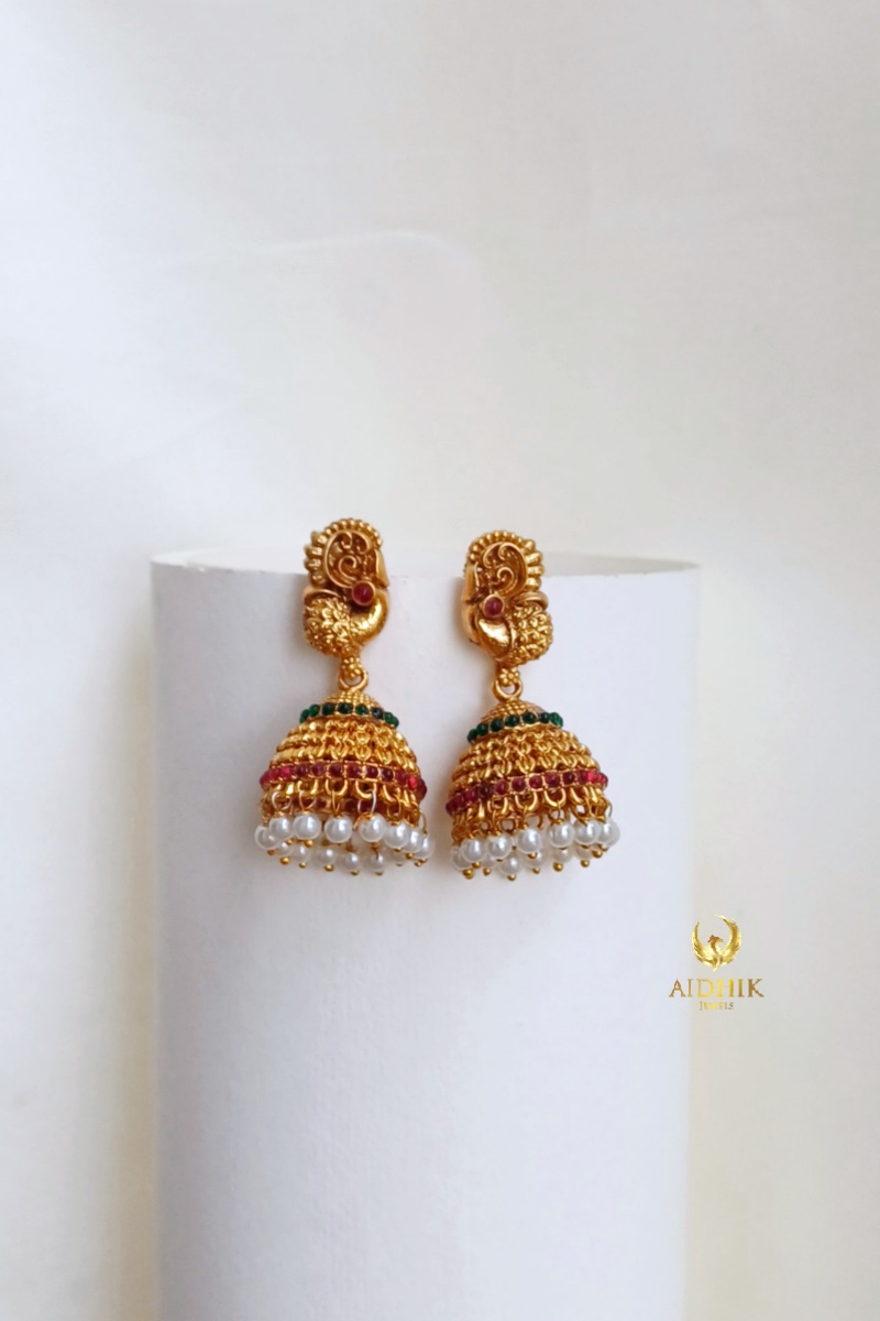 Peacock design jhumka
