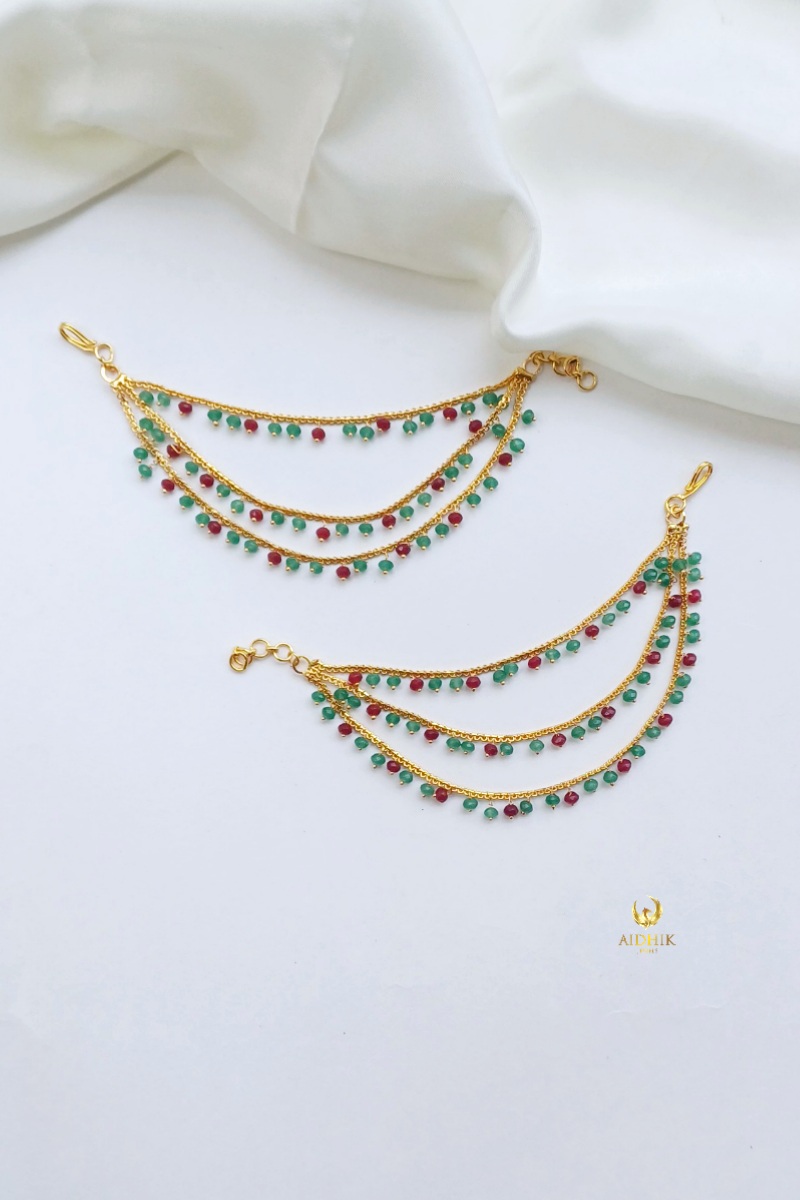 Multicoloured three layer earchain