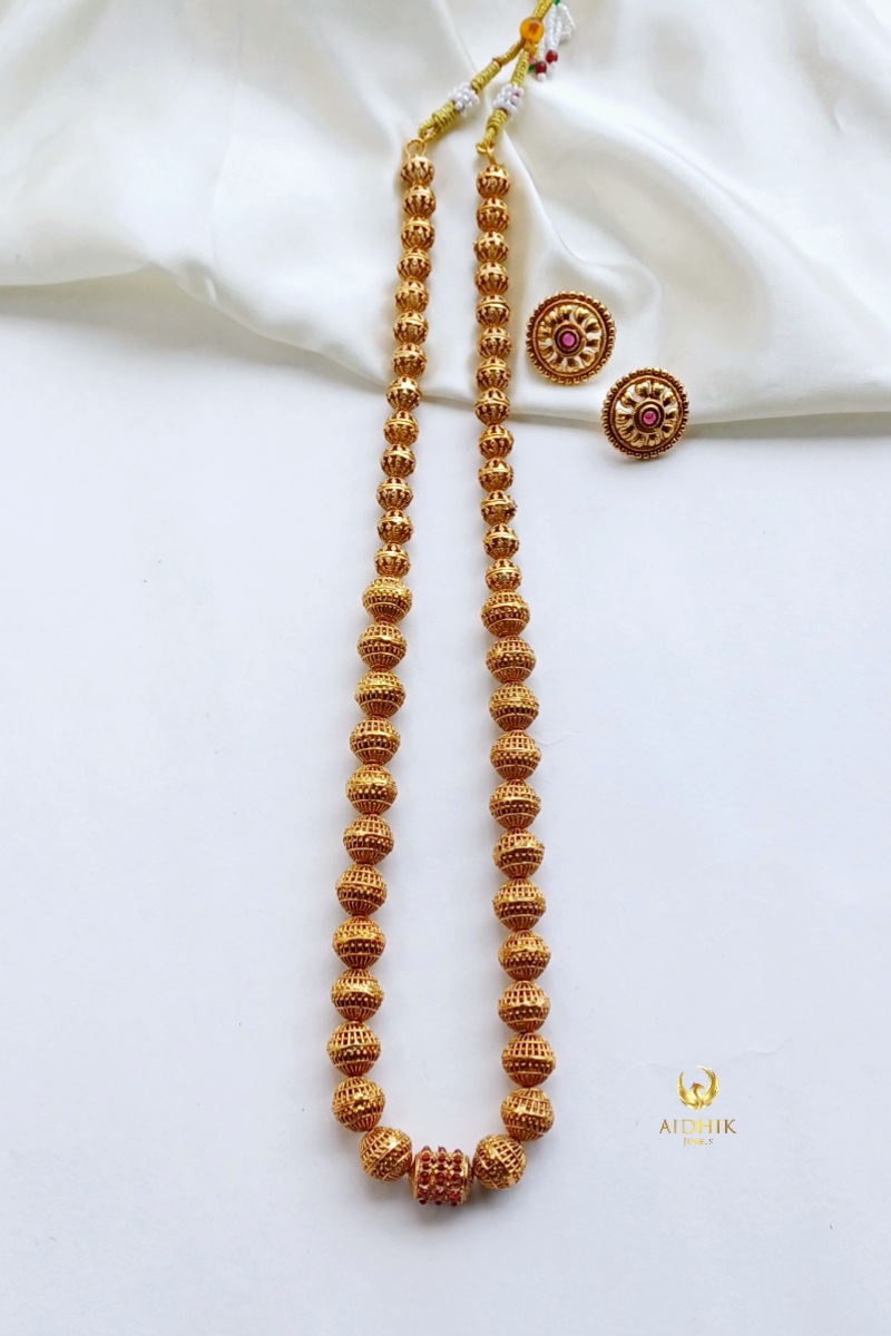 Long ball chain with earrings AMH15