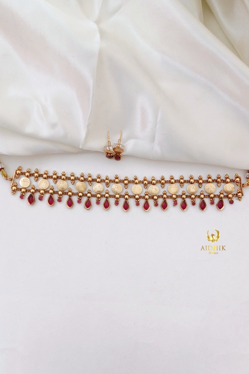 Trending ruby coin choker AC23