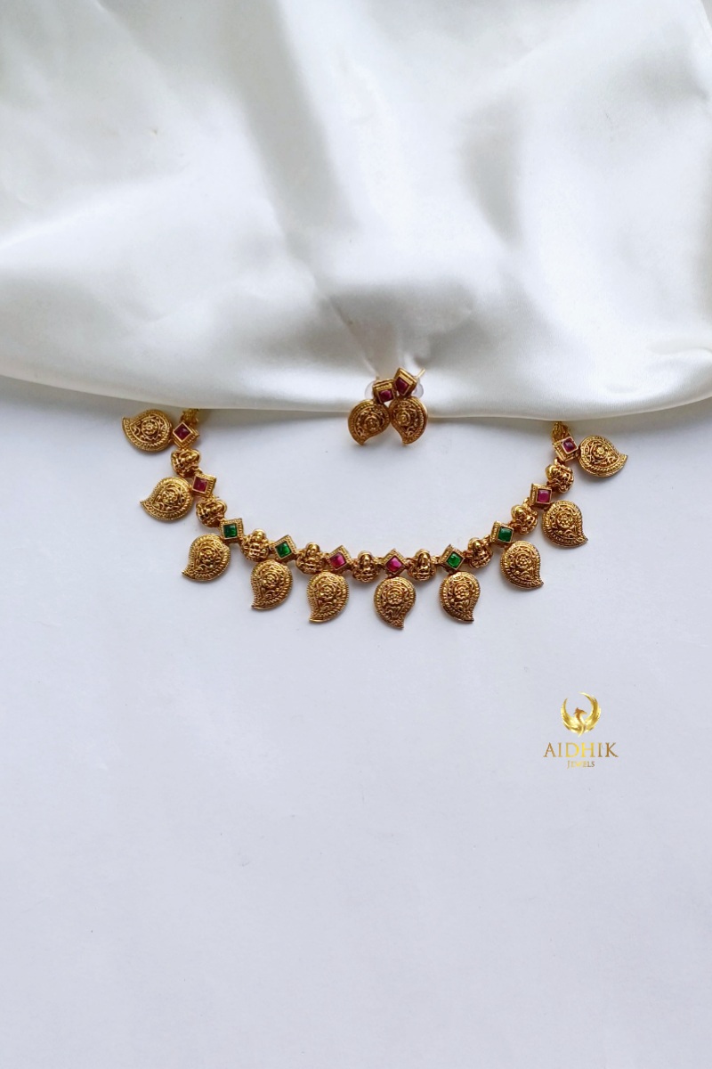 Lakshmi mango necklace with earrings AN80