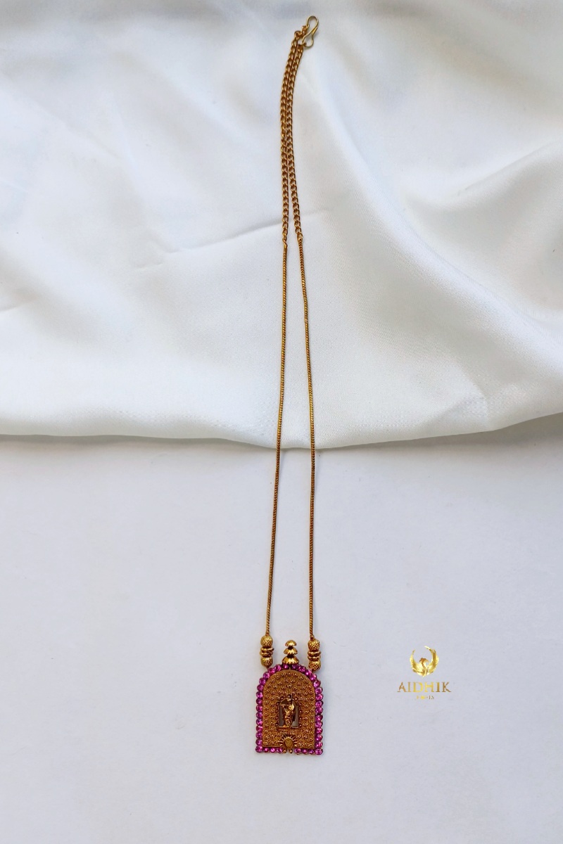 Cute Krishna design pendant chain AMH18