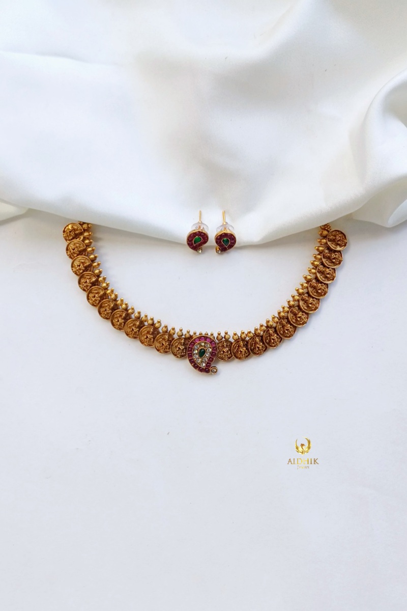 Coin necklace with mango design AN92