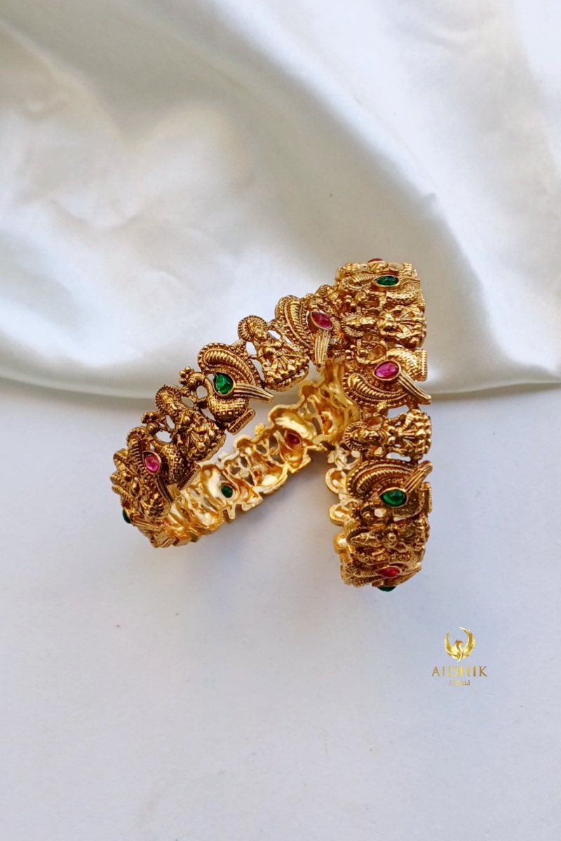 Peacock Lakshmi bangle set of 2 AB10S4