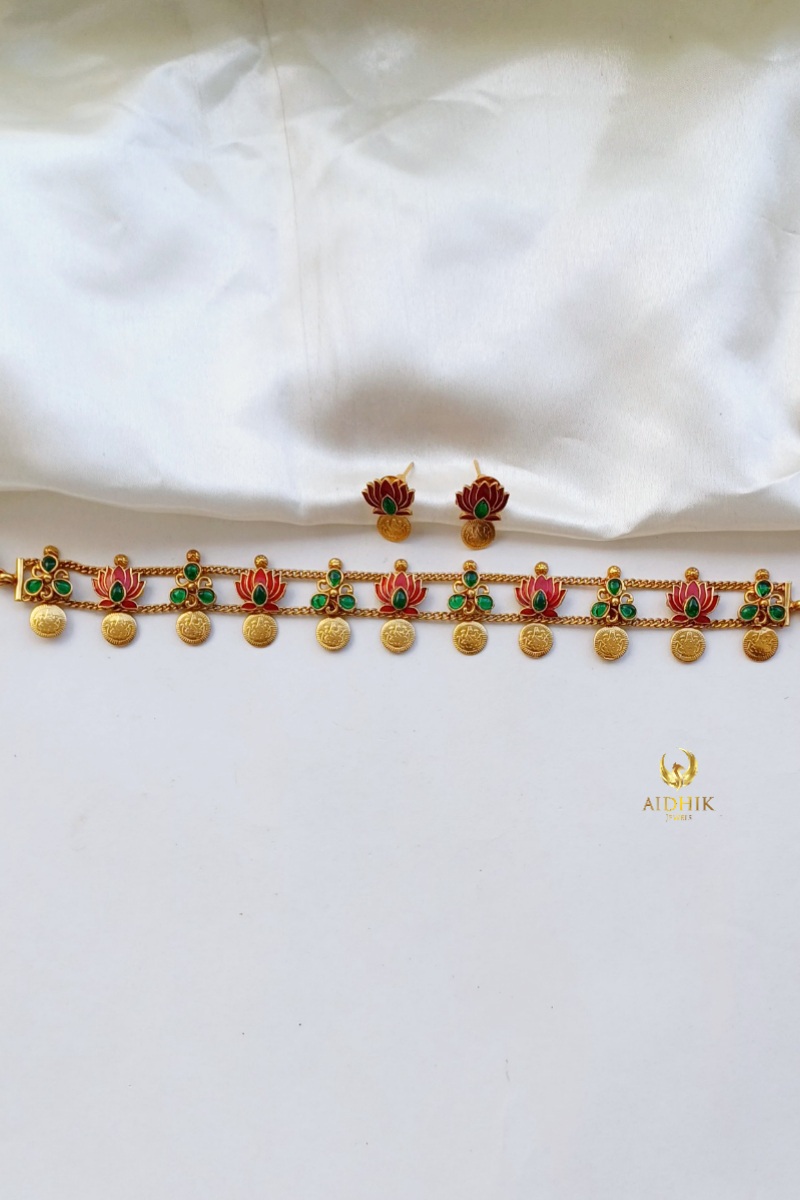 Lotus coin choker AD29