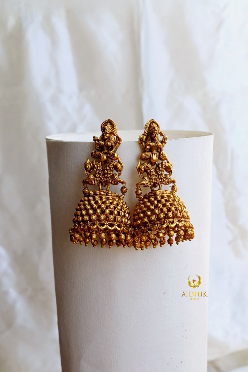 Lakshmi antique golden jhumka AE43