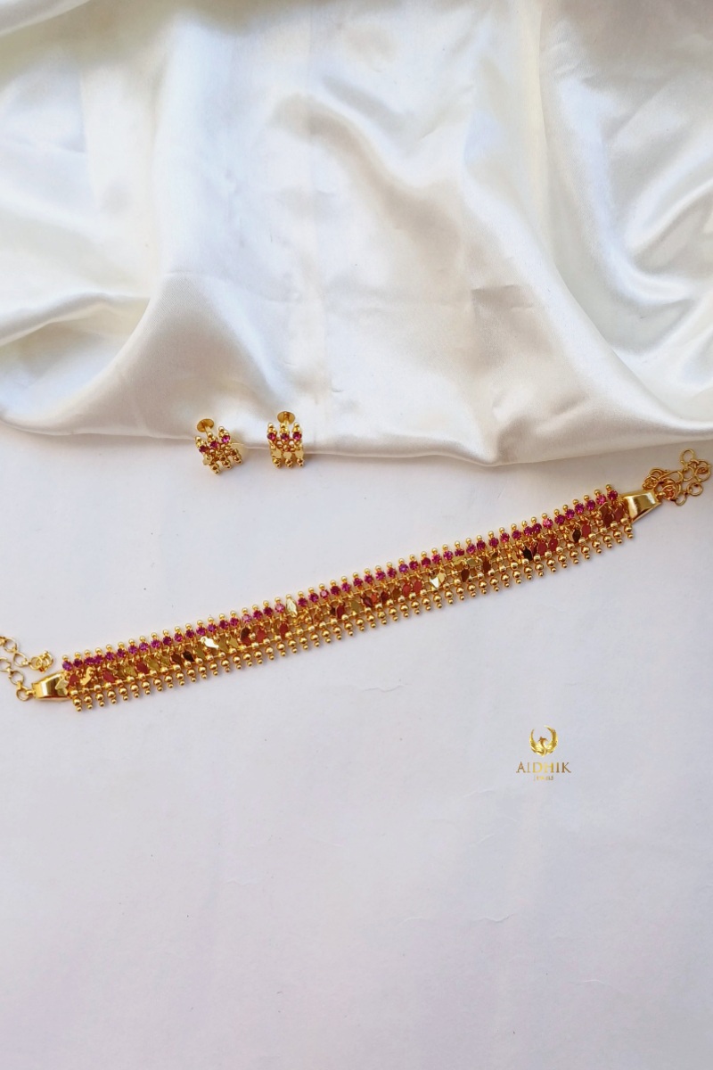 Elakkathali ruby stone necklace AN116