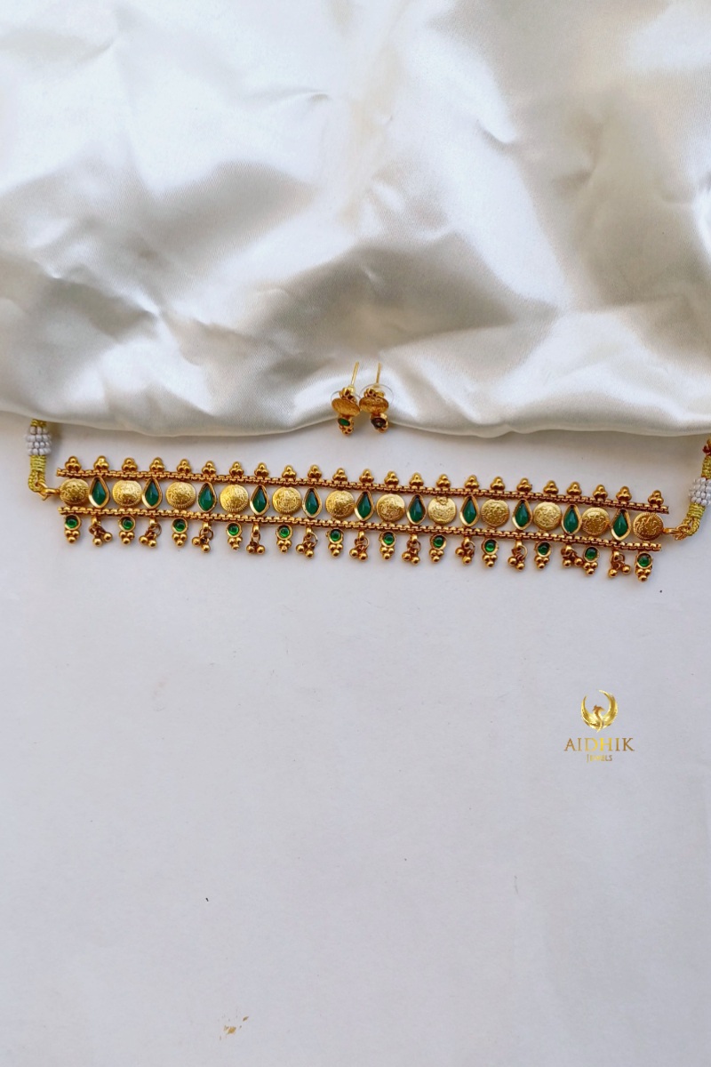 Coin choker green AC37