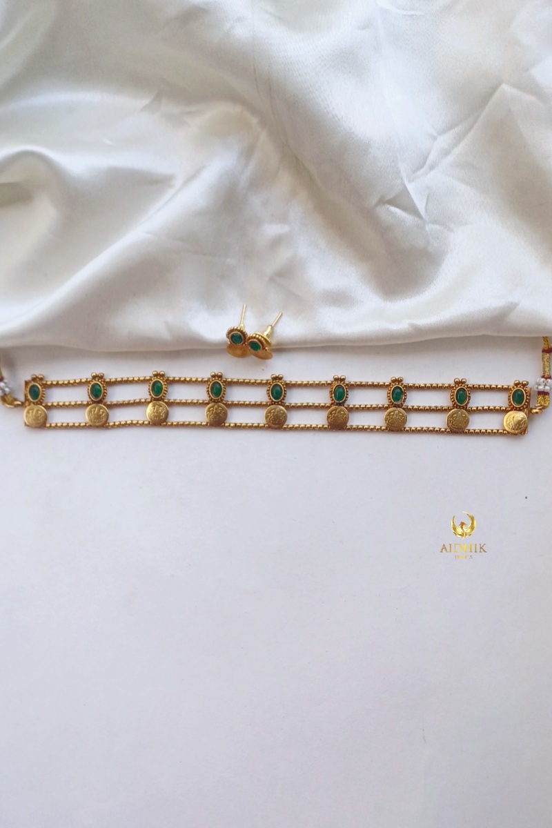 Coin green choker AC39