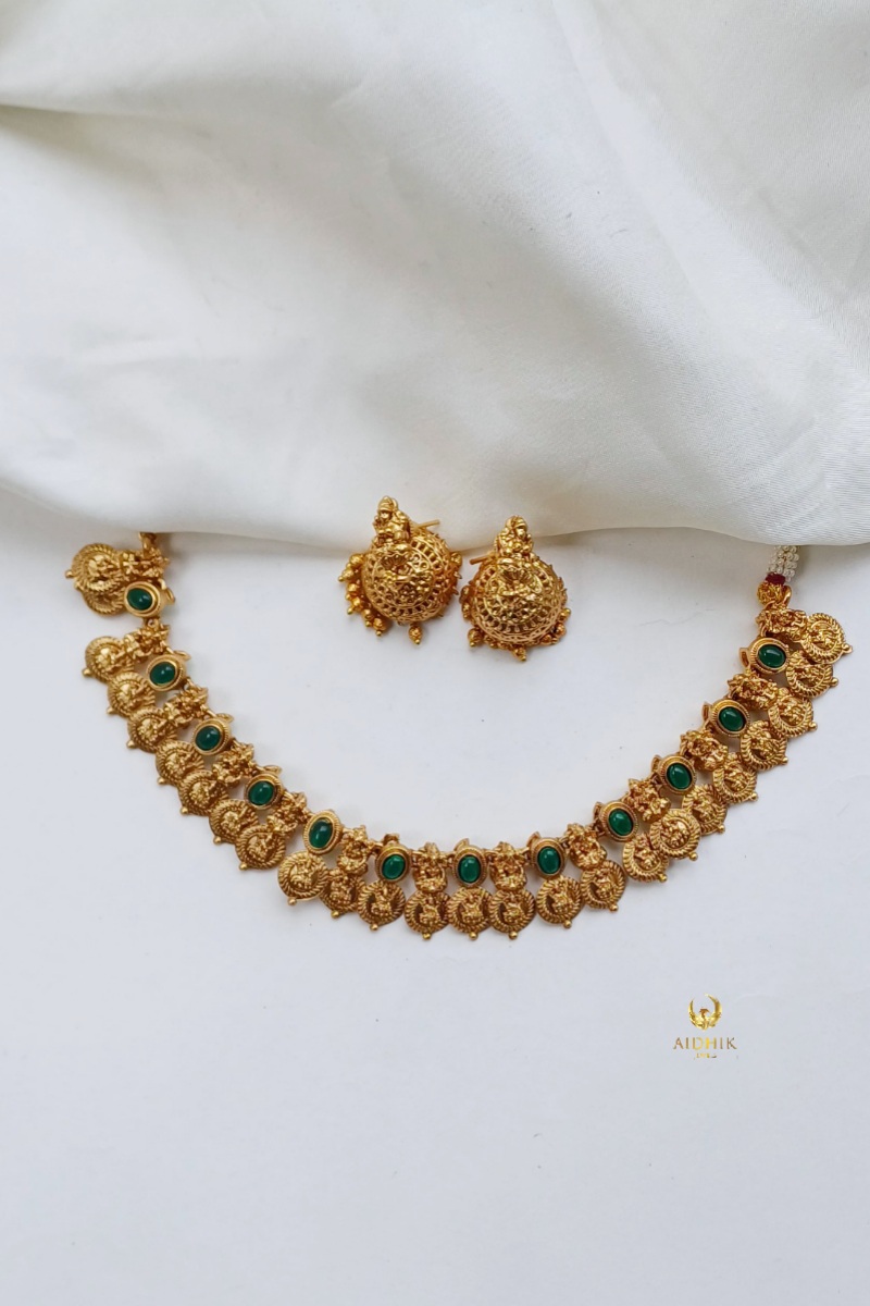 Coin necklace with jhumkas AN132