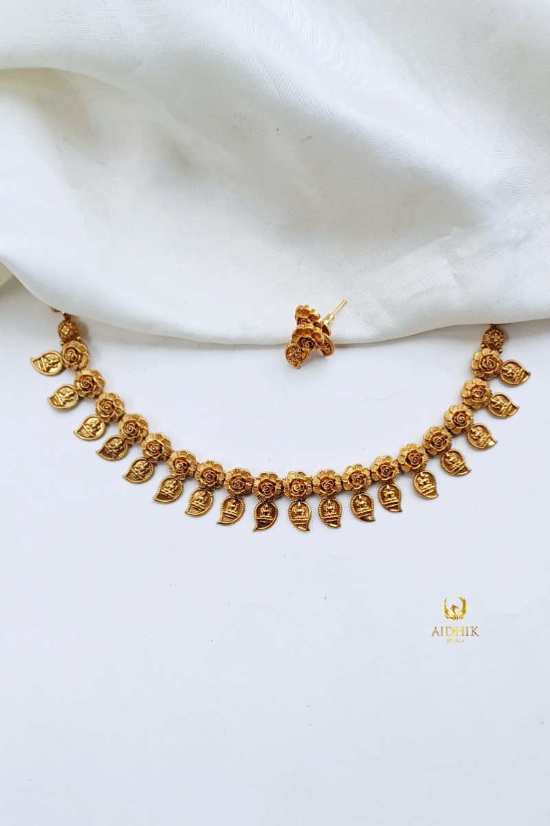 Floral lakshmi manga necklace AN136