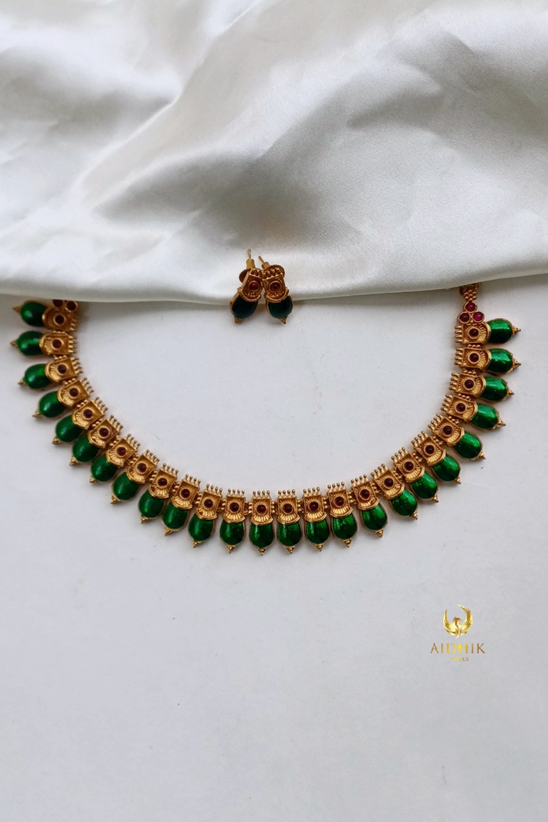Palakka necklace with earrings AN138