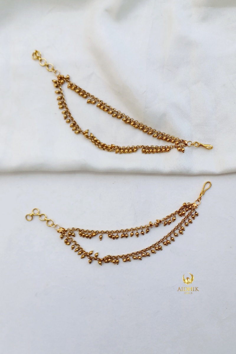 Two layered golden earchain AE62