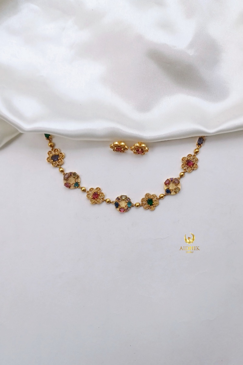 Multistone necklace AN156