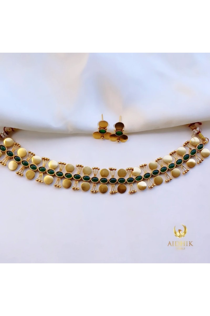Non idol coin necklace green AN118