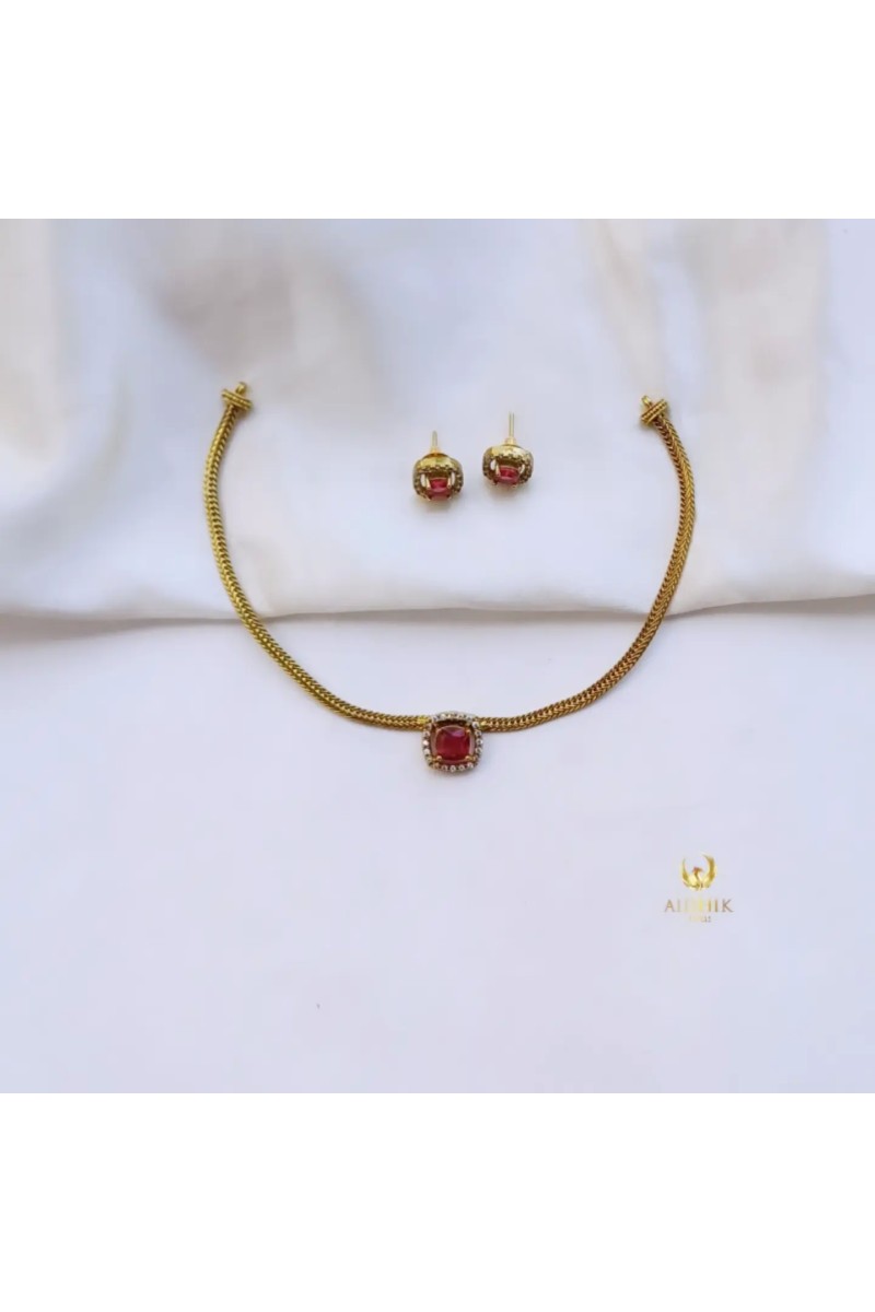 Simple AD ruby necklace AN148