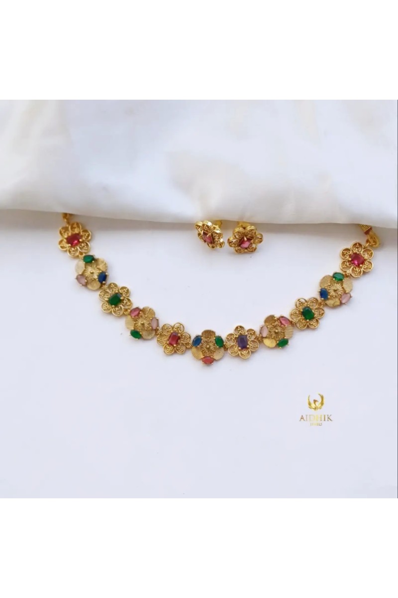 Multistone semiprecious necklace AN149