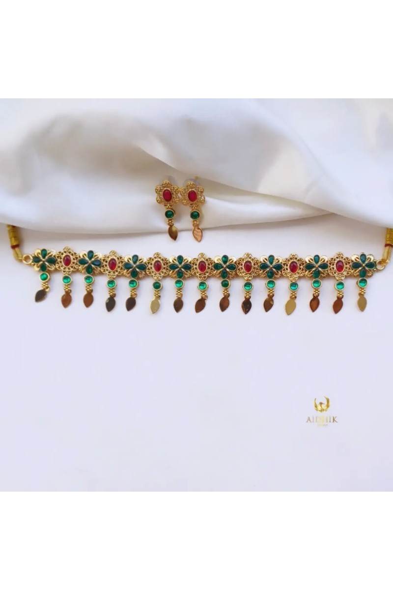 Elakkathali green choker AC45
